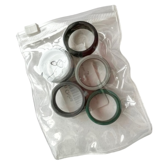 NEW 5 Silicone Rings Bands Size 11 Wedding Sport Gray Silver Black Green - Picture 2 of 8